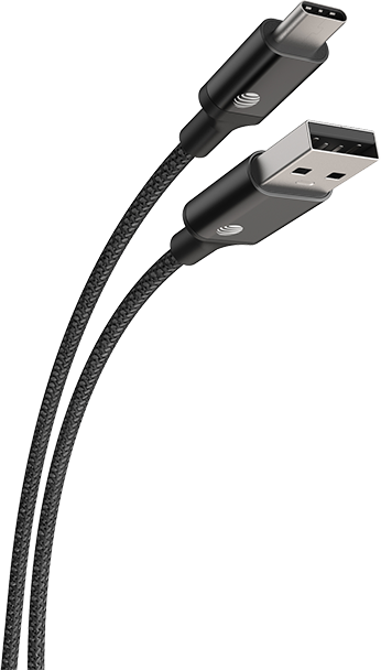 AT&T 4ft USB A to Type C Cable - Black